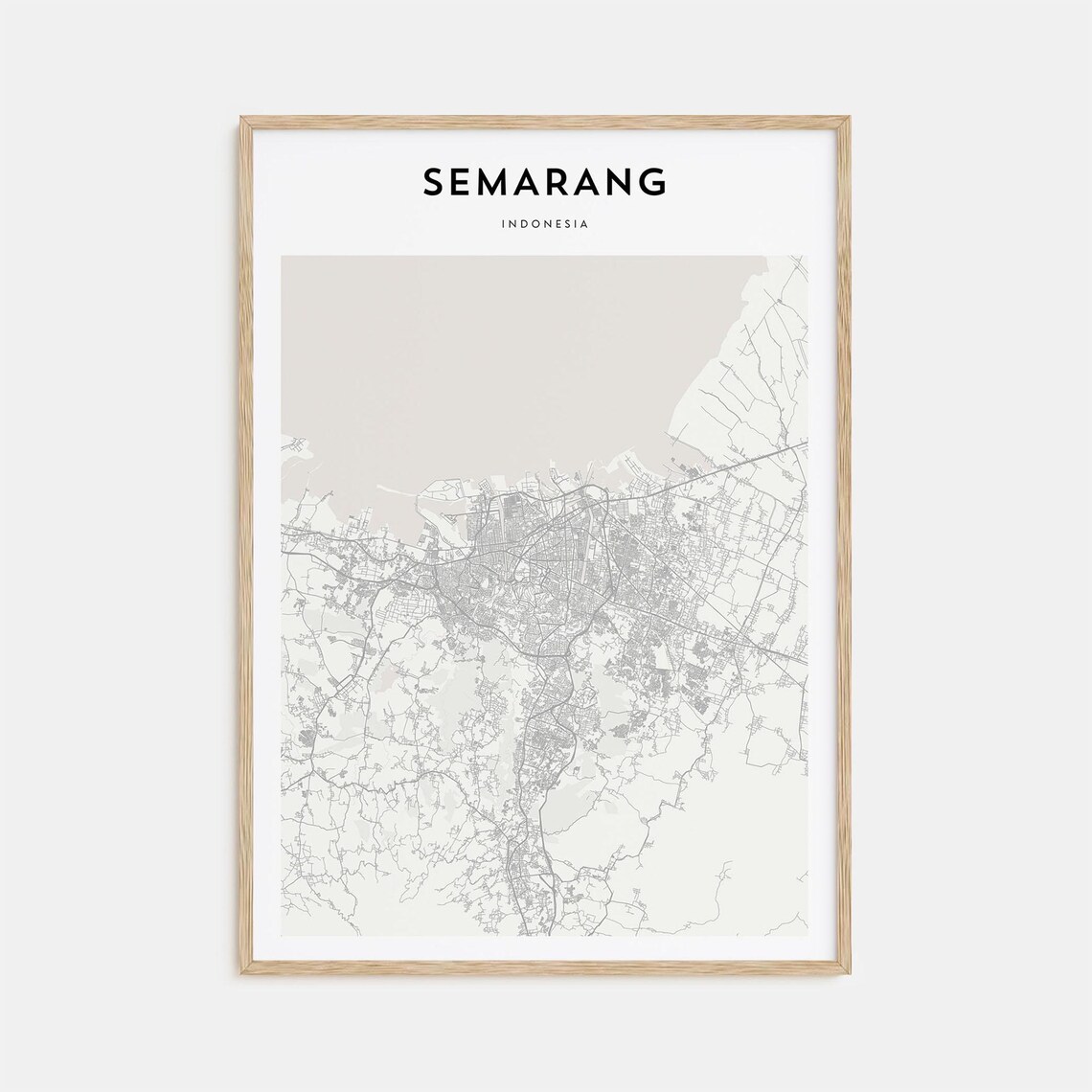 Semarang Indonesia Minimalist Coastal City Map Travel Poster