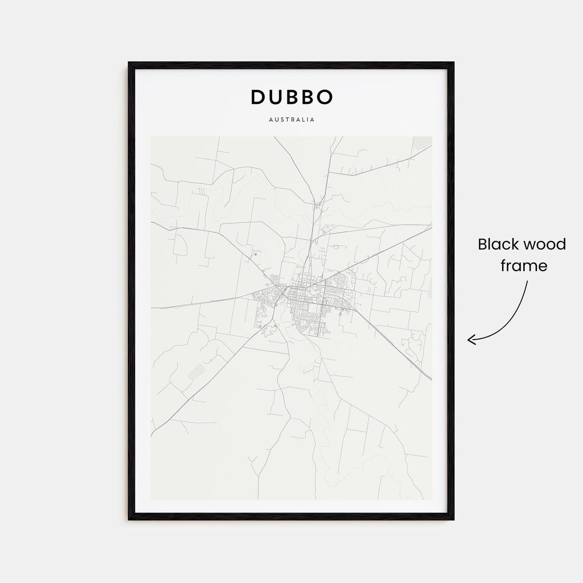 Dubbo Australia Modern Minimalist City Street Map Travel Poster - Image 3