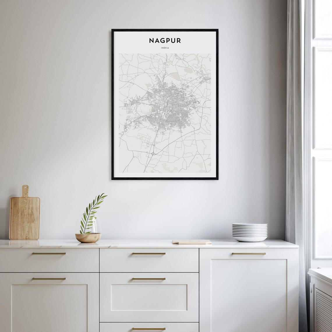 Nagpur India Minimalist Line Art City Map Poster for Modern Home Decor - Image 2
