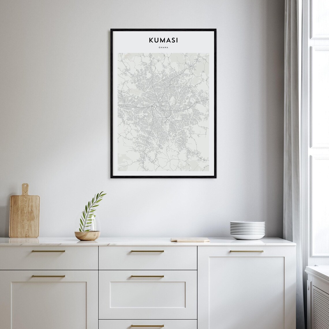 Kumasi Ghana Minimalist City Street Map Elegant Decor Art Poster - Image 2