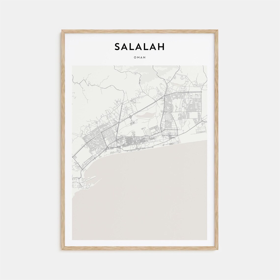 Salalah Oman Dhofar Coast Minimalist City Street Map Travel Poster