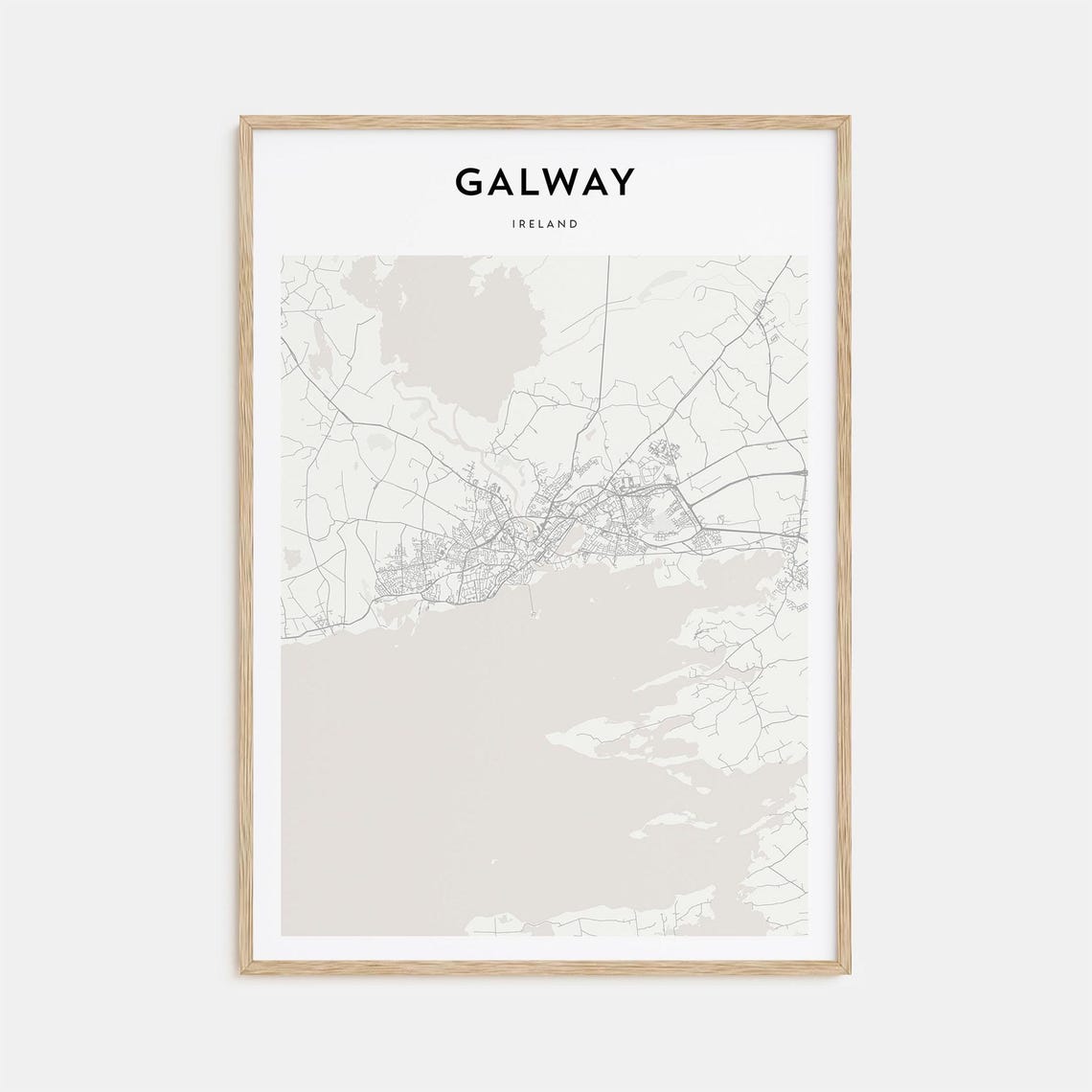Galway Ireland Minimalist Beige Coastal City Map Wall Decor Poster