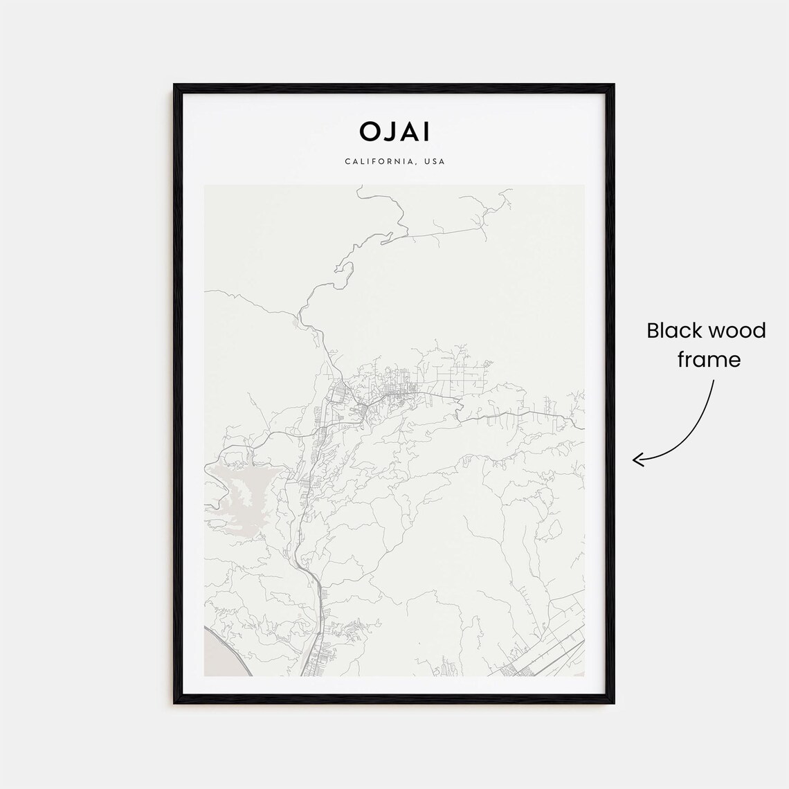 Ojai California Minimalist Street Map City Travel Art Poster - Image 3