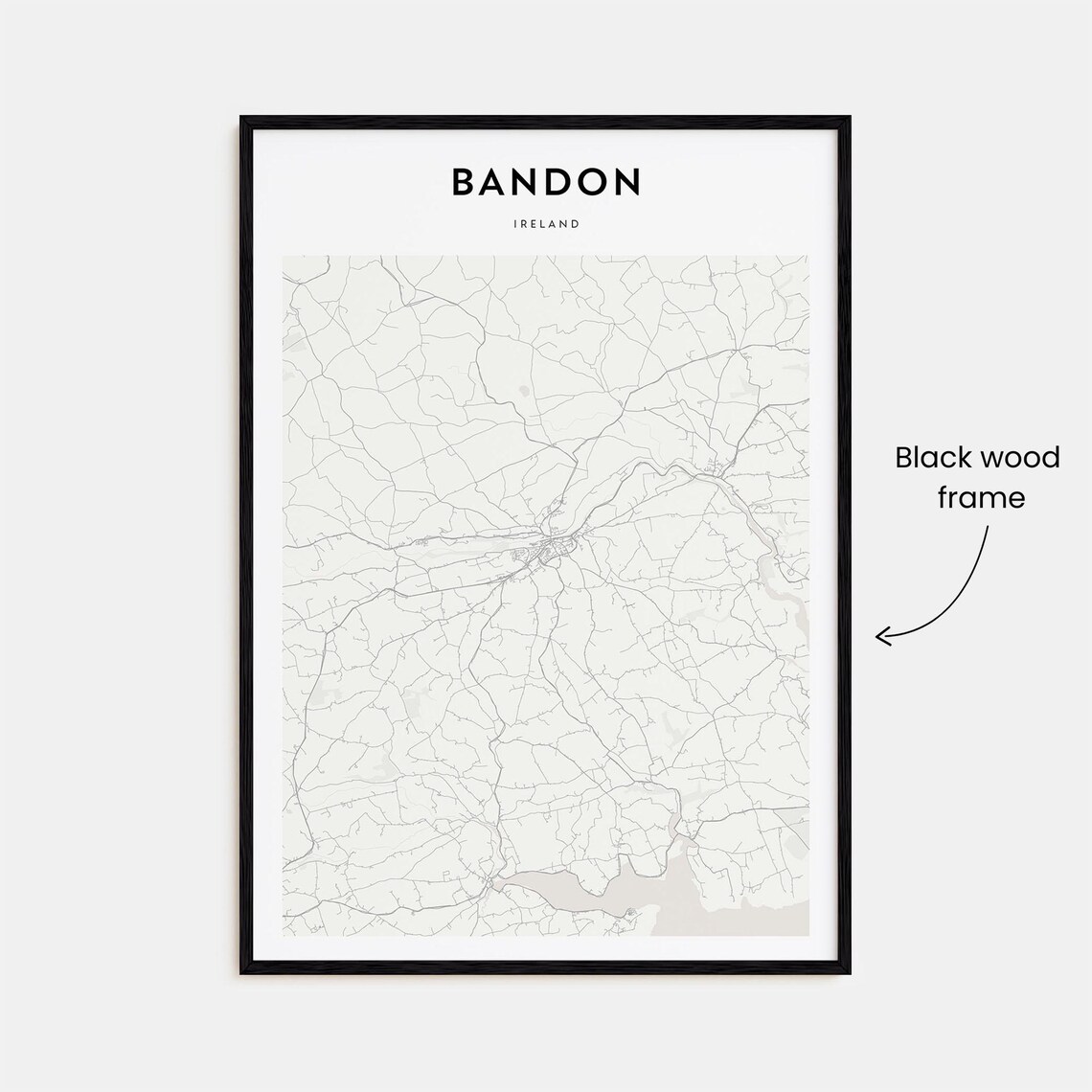 Bandon Ireland Minimalist Line Map of the Town Street Art Poster - Image 3
