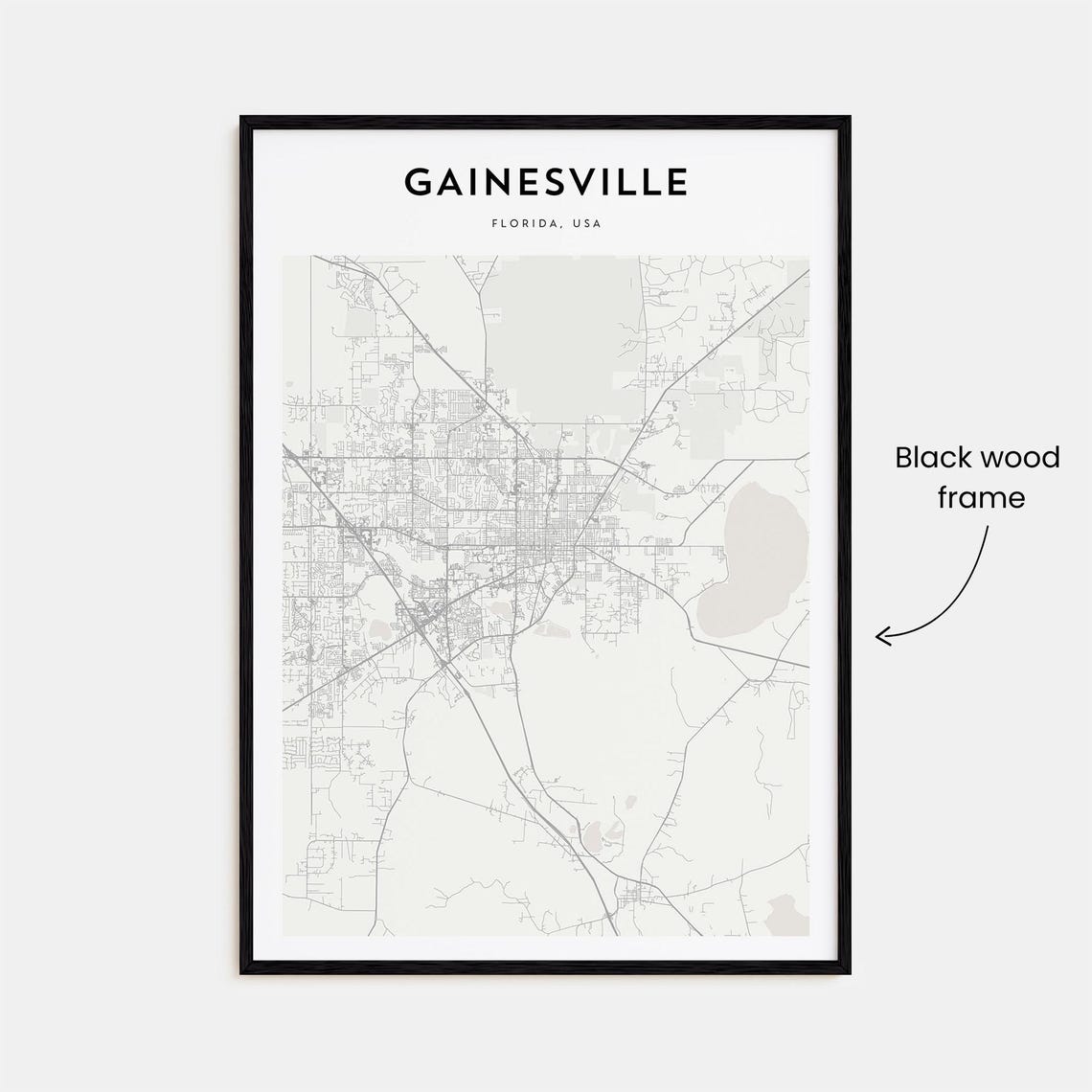 Gainesville Florida Minimalist Street Map City Travel Poster - Image 3