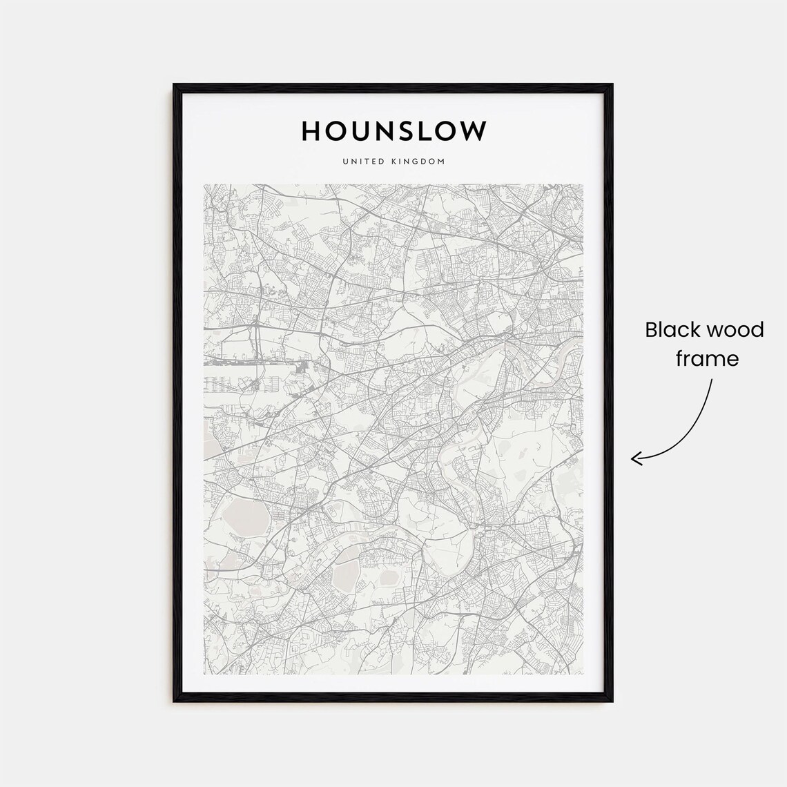 Hounslow London United Kingdom Minimalist City Map Art Print - Image 3