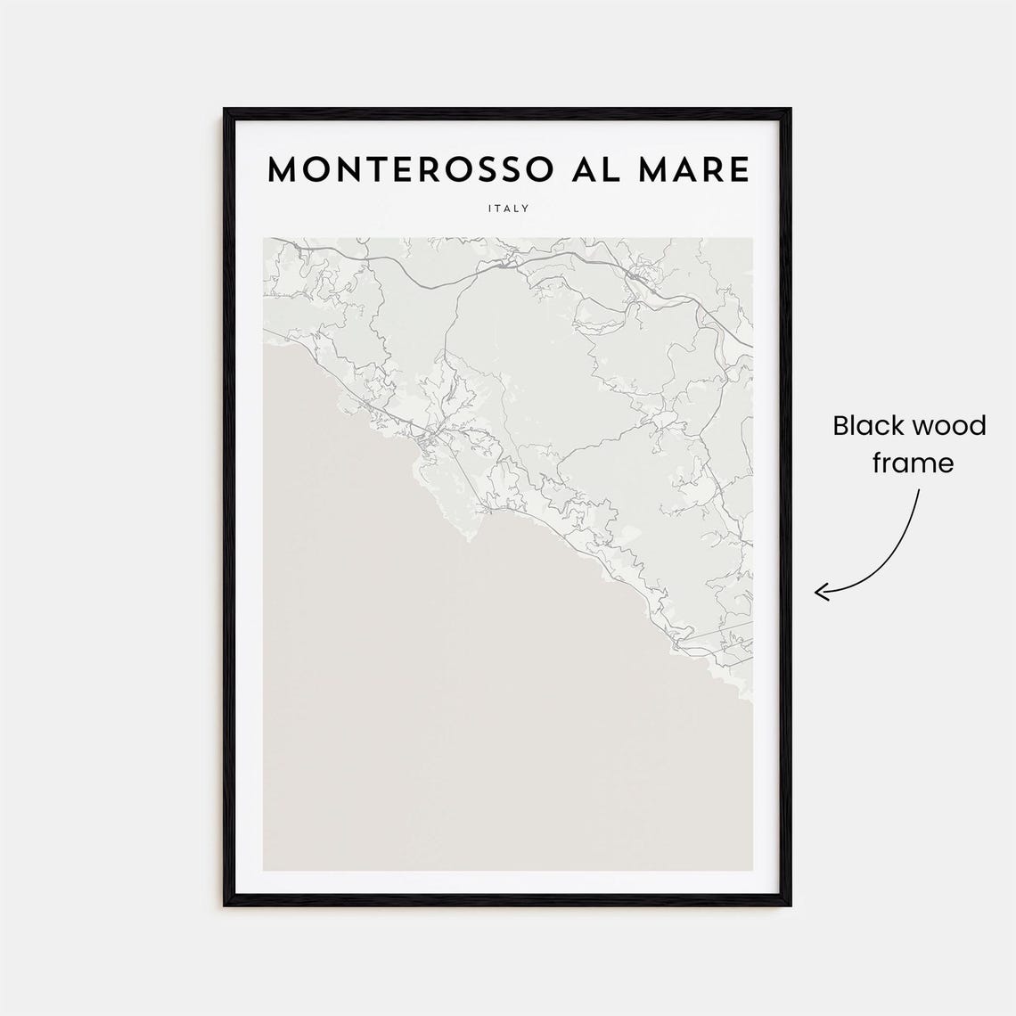 Monterosso Al Mare Italy Cinque Terre Coastal Map Minimalist Poster - Image 3