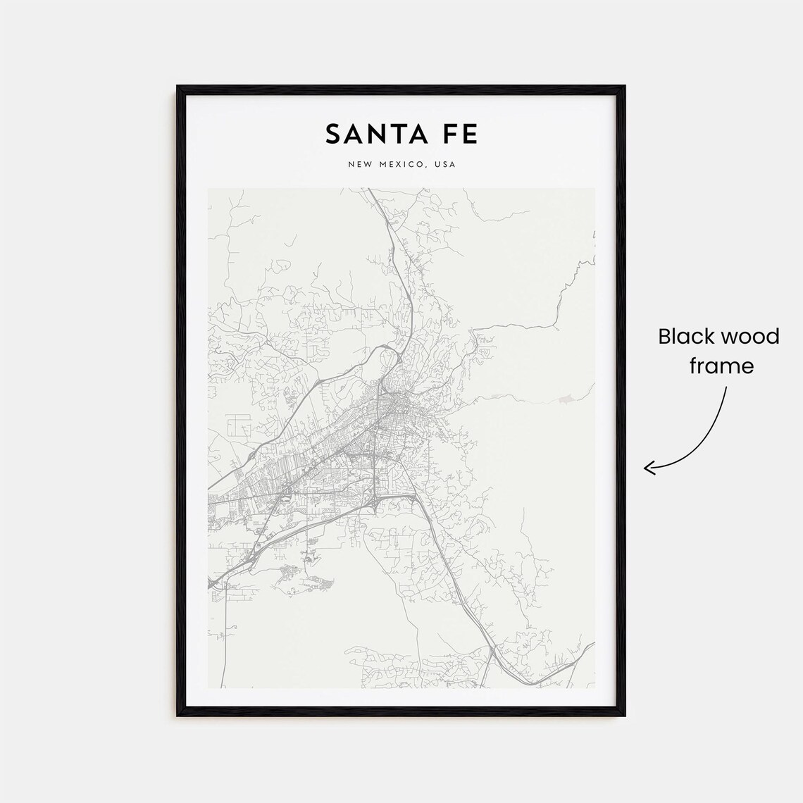 Santa Fe New Mexico Desert Art Capital Minimalist Map Travel Poster - Image 3