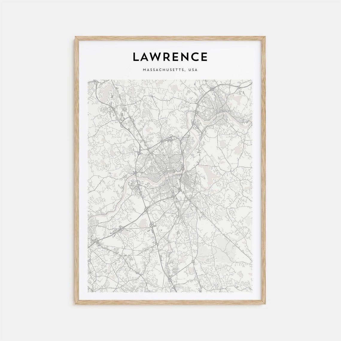 Lawrence Massachusetts, USA Minimalist City Map Travel Poster