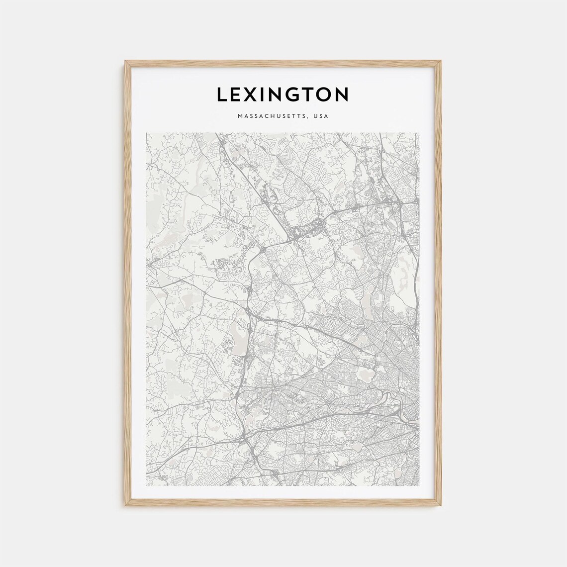 Lexington Massachusetts, USA Minimalist City Map Travel Poster