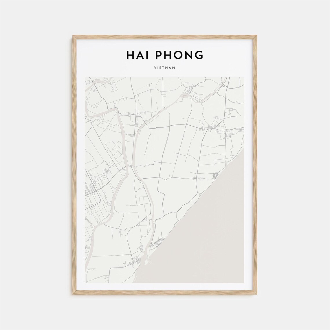 Hai Phong Vietnam Minimalist Harbor City Map Wall Decor Poster
