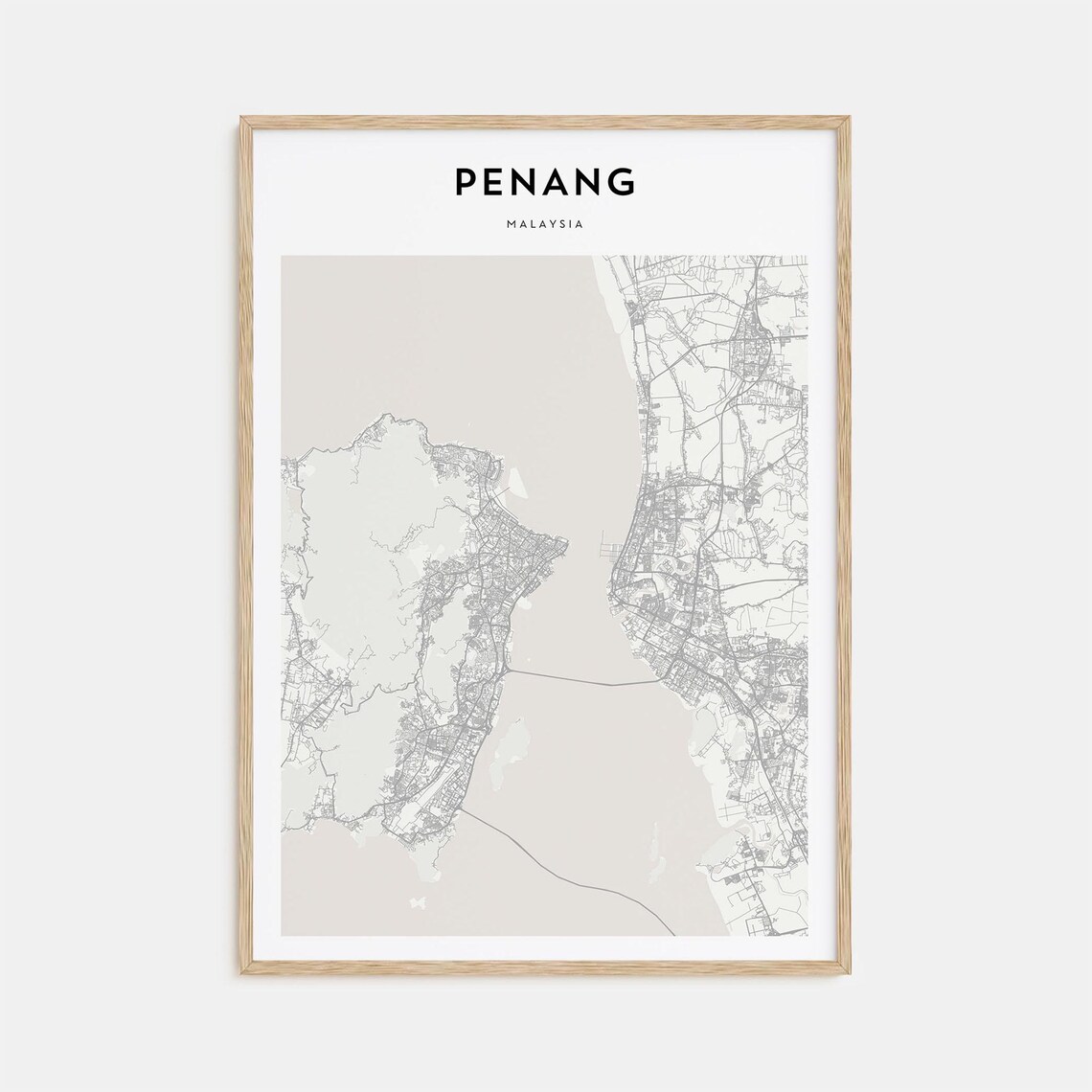 Penang Malaysia Pearl of the Orient Minimalist Map Travel Poster