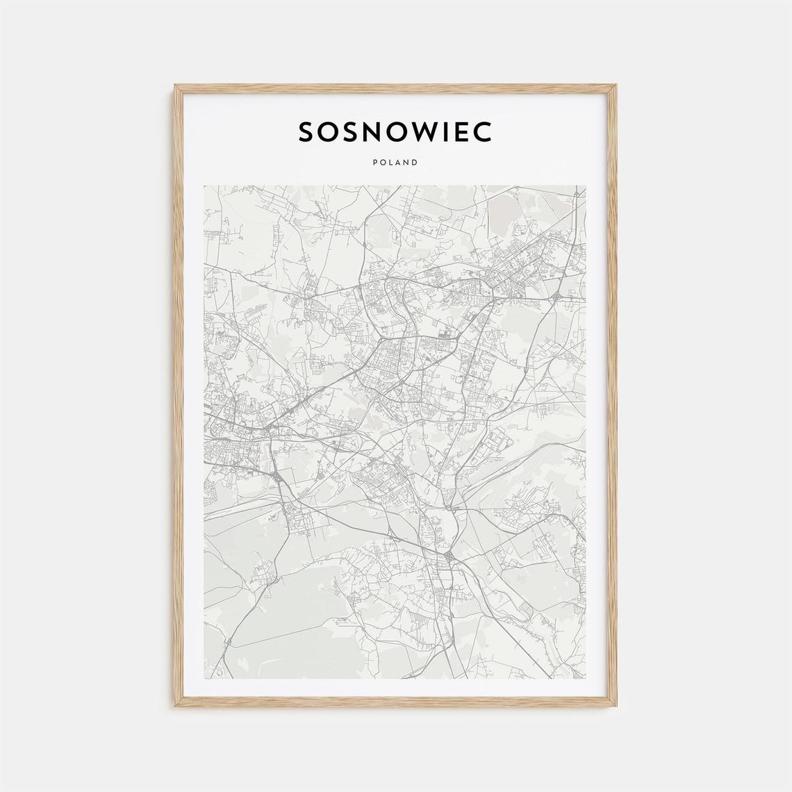Sosnowiec Poland City Street Map Scandinavian Minimalist Poster