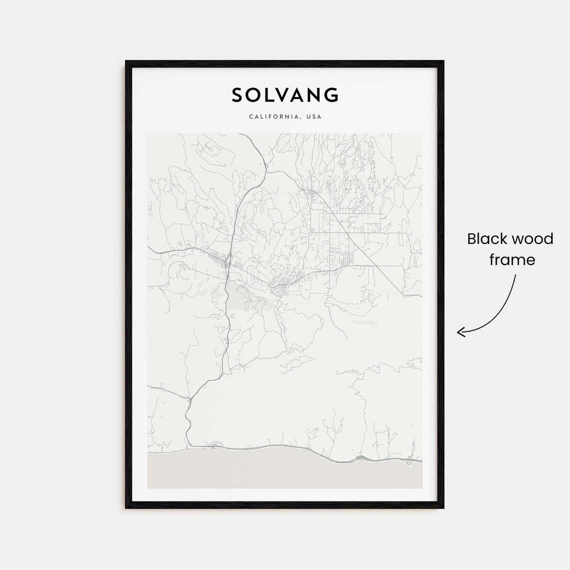 Solvang California USA Scandinavian Minimalist City Map Travel Poster - Image 3