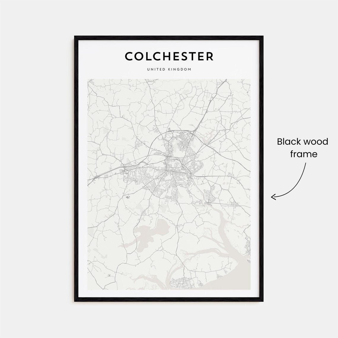 Colchester United Kingdom Street Map Poster Minimalist Modern Decor - Image 3