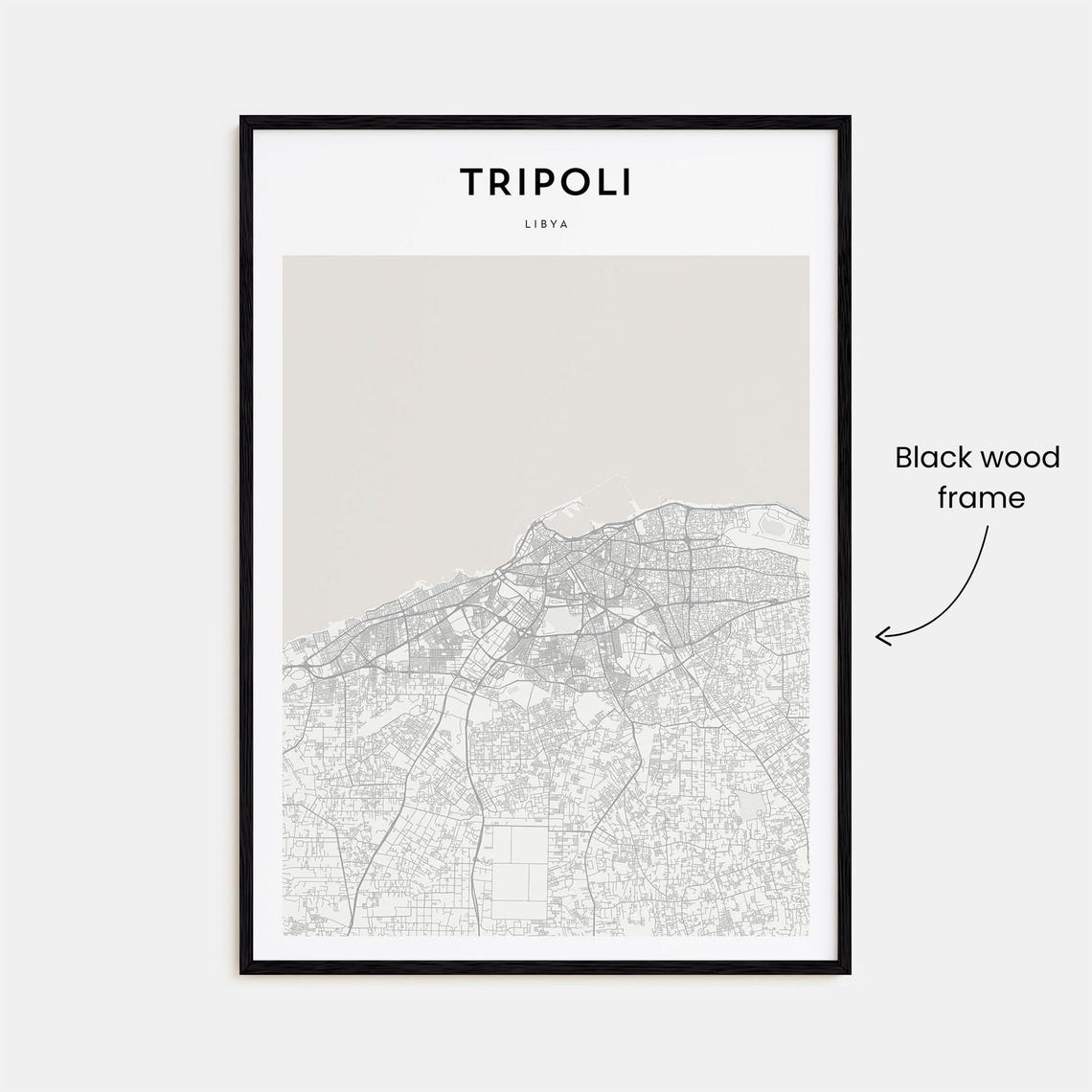 Tripoli Libya Minimalist City Street Map Modern Travel Poster - Image 3