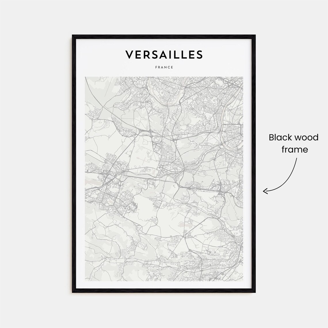 Versailles France Elegant Minimalist City Street Map Poster Gift - Image 3