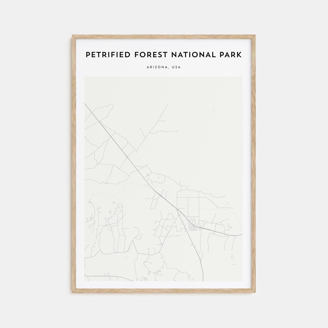 Petrified Forest National Park Arizona Minimal Map Art Poster