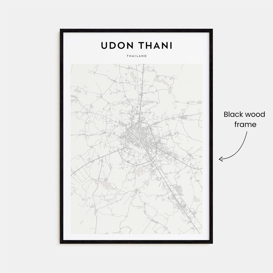 Udon Thani Thailand Minimalist City Street Map Modern Art Poster - Image 3