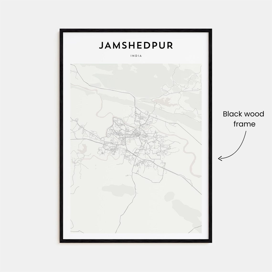 Jamshedpur India City Map Minimalist Street Plan Line Art Poster - Image 3