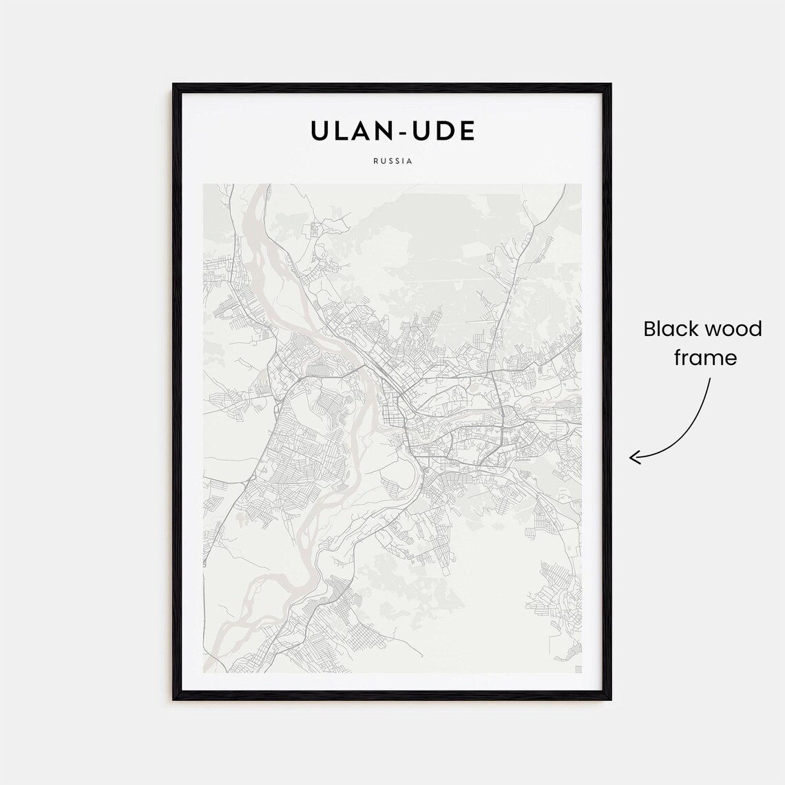 Ulan-Ude Russia Minimalist City Street Map Art Travel Poster - Image 3