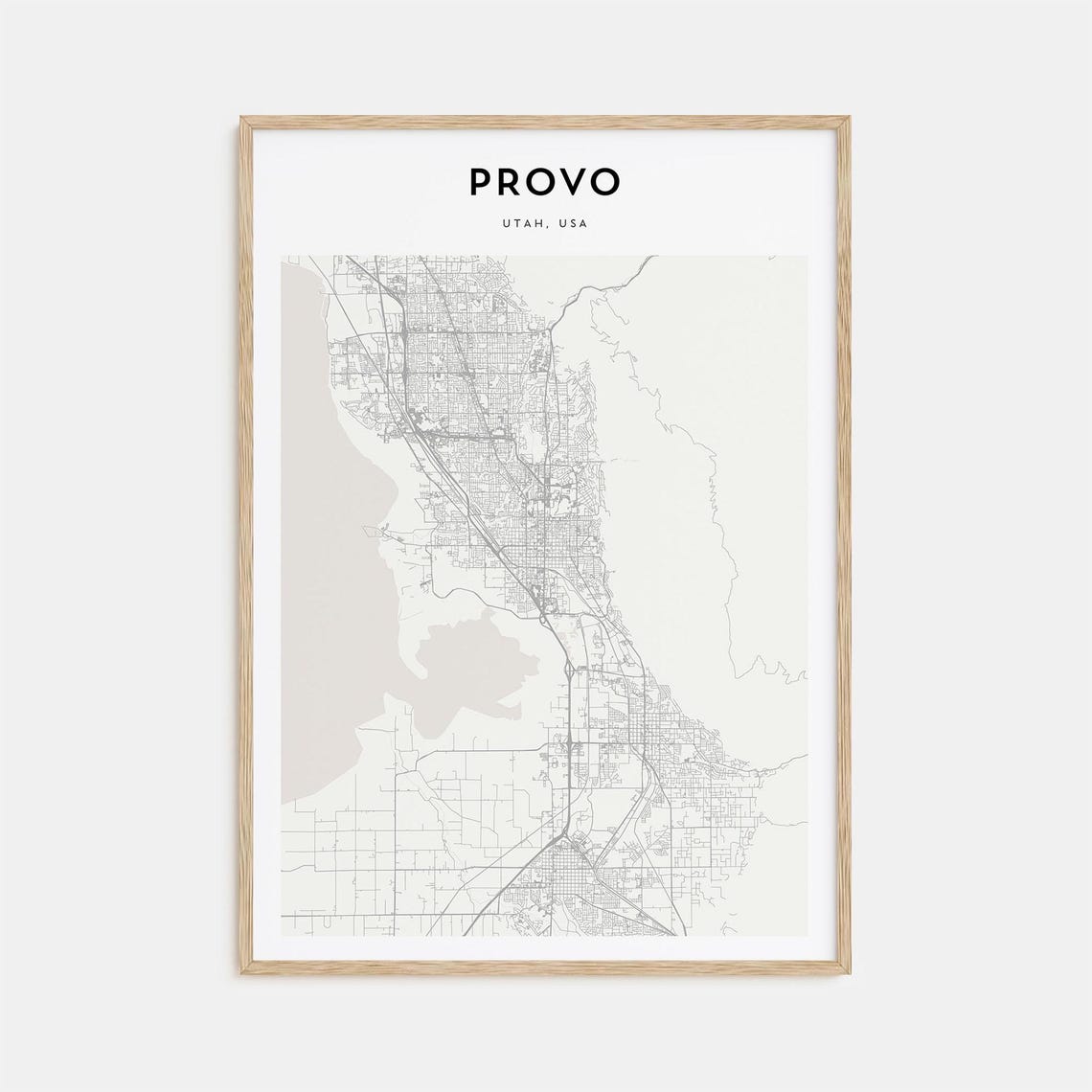 Provo Utah USA Minimalist Modern City Map Street Art Wall Poster
