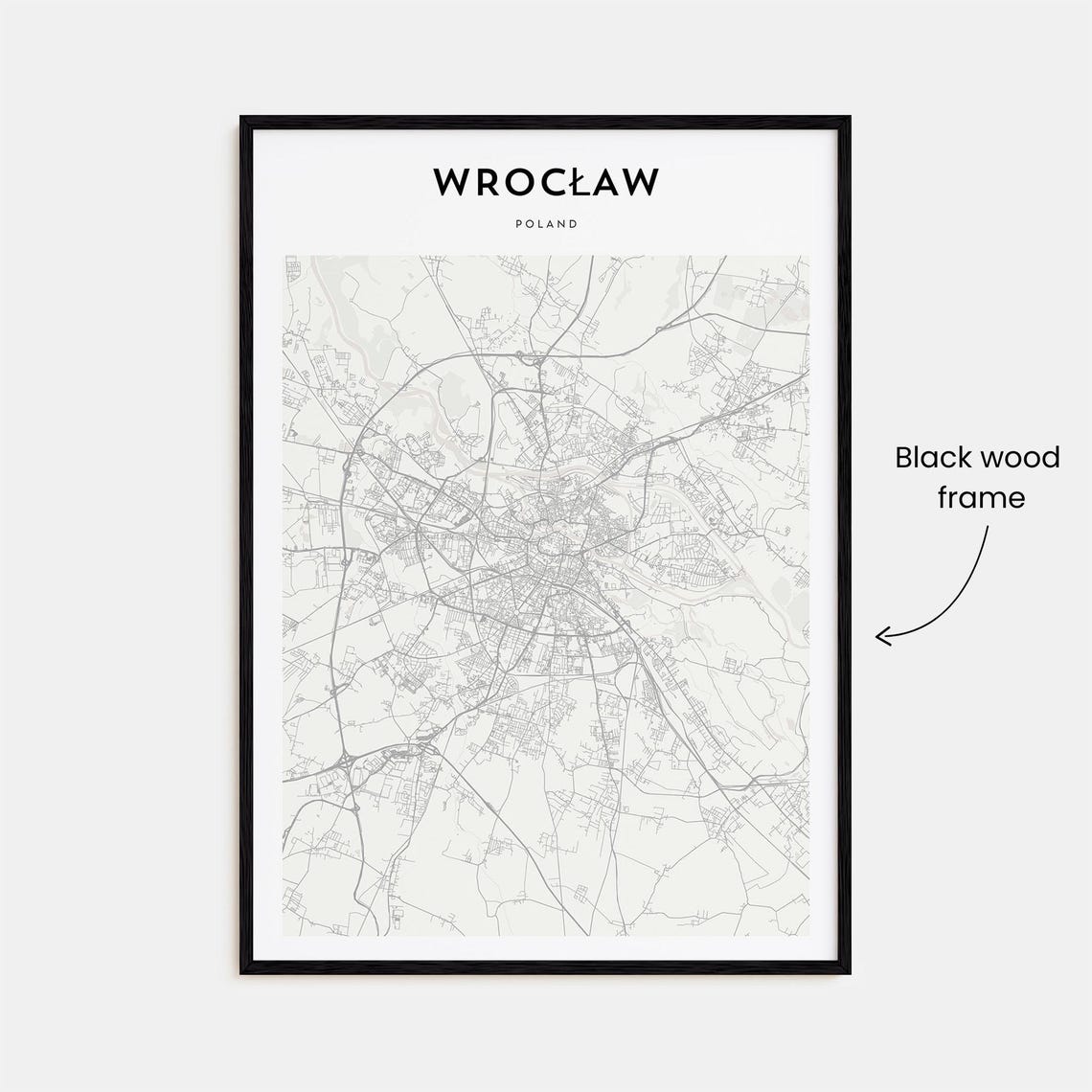 Wroclaw Poland Detailed Street Map Minimalist Modern City Poster - Image 3