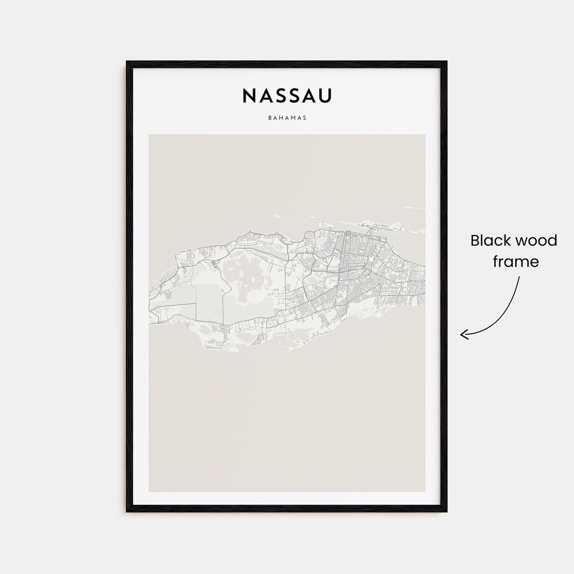 Nassau Bahamas Minimalist Island Street Map Caribbean Capital Poster - Image 3