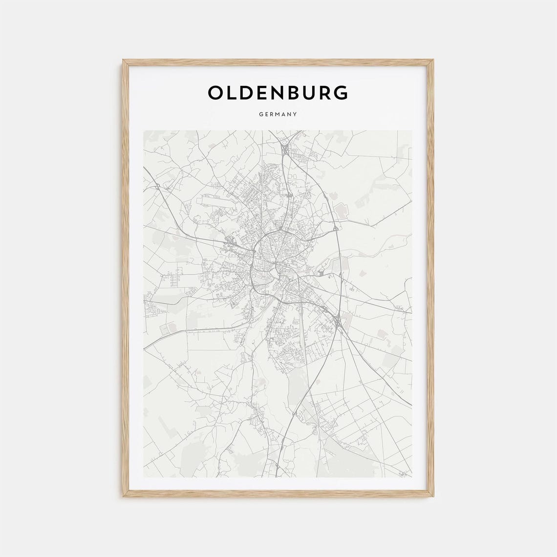 Oldenburg Germany Lower Saxony Minimalist City Map Travel Poster