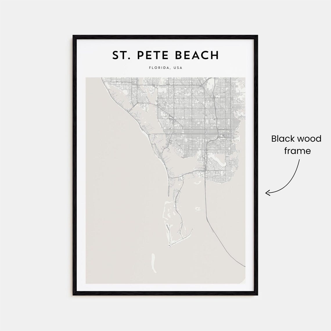St. Pete Beach Florida Minimalist Coastal Map Line Art Poster - Image 3