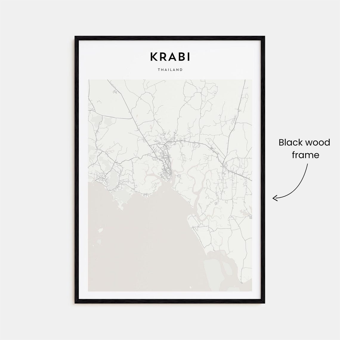Krabi Thailand Minimalist City Street Map Elegant Decor Art Poster - Image 3