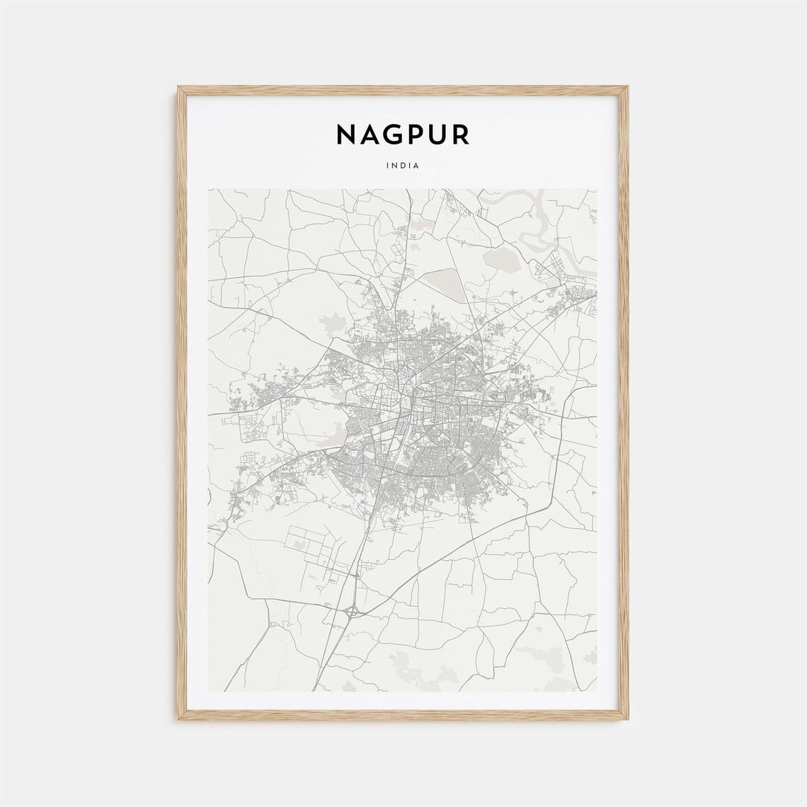 Nagpur India Minimalist Line Art City Map Poster for Modern Home Decor