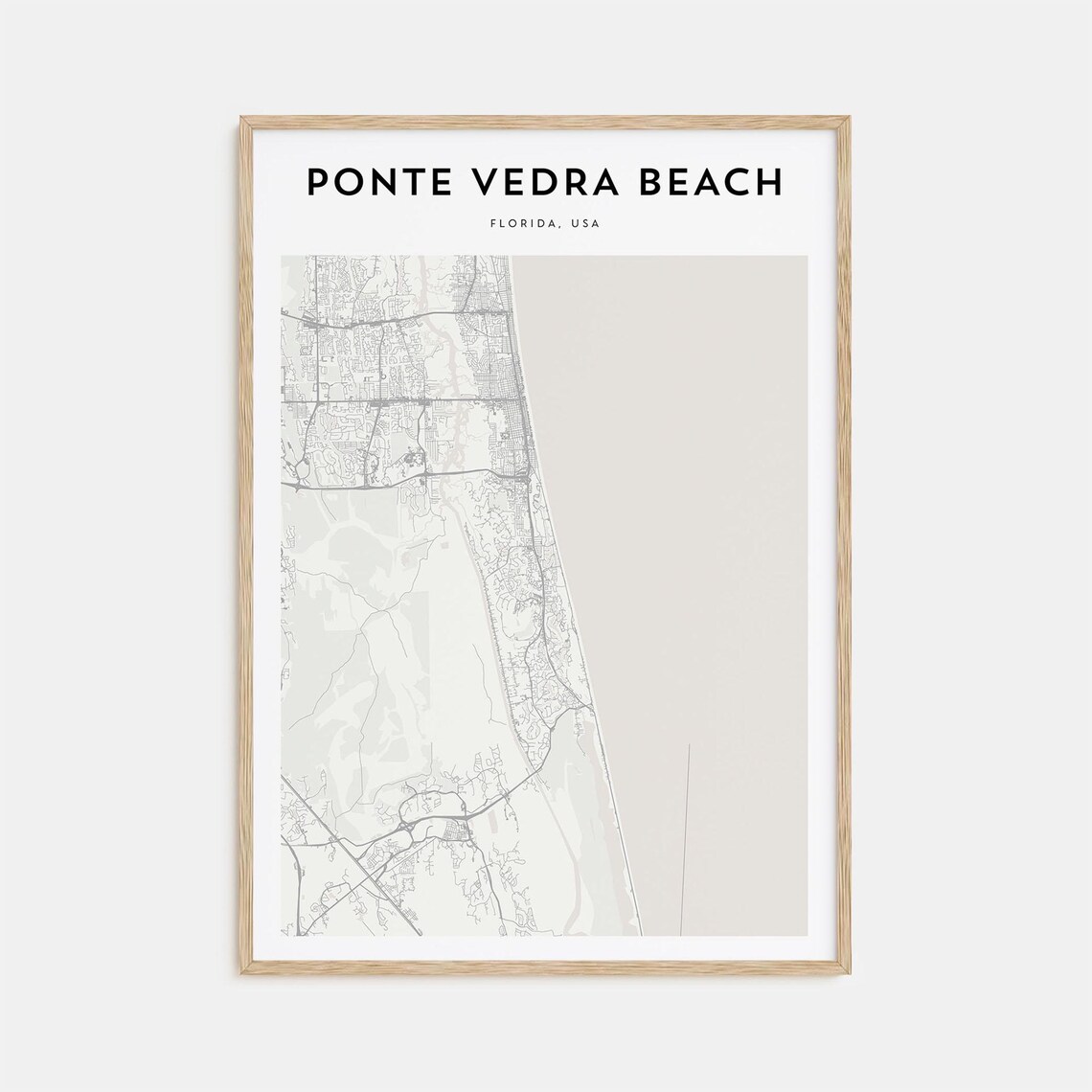 Ponte Vedra Beach Florida USA Minimalist Coastal Map Art Poster