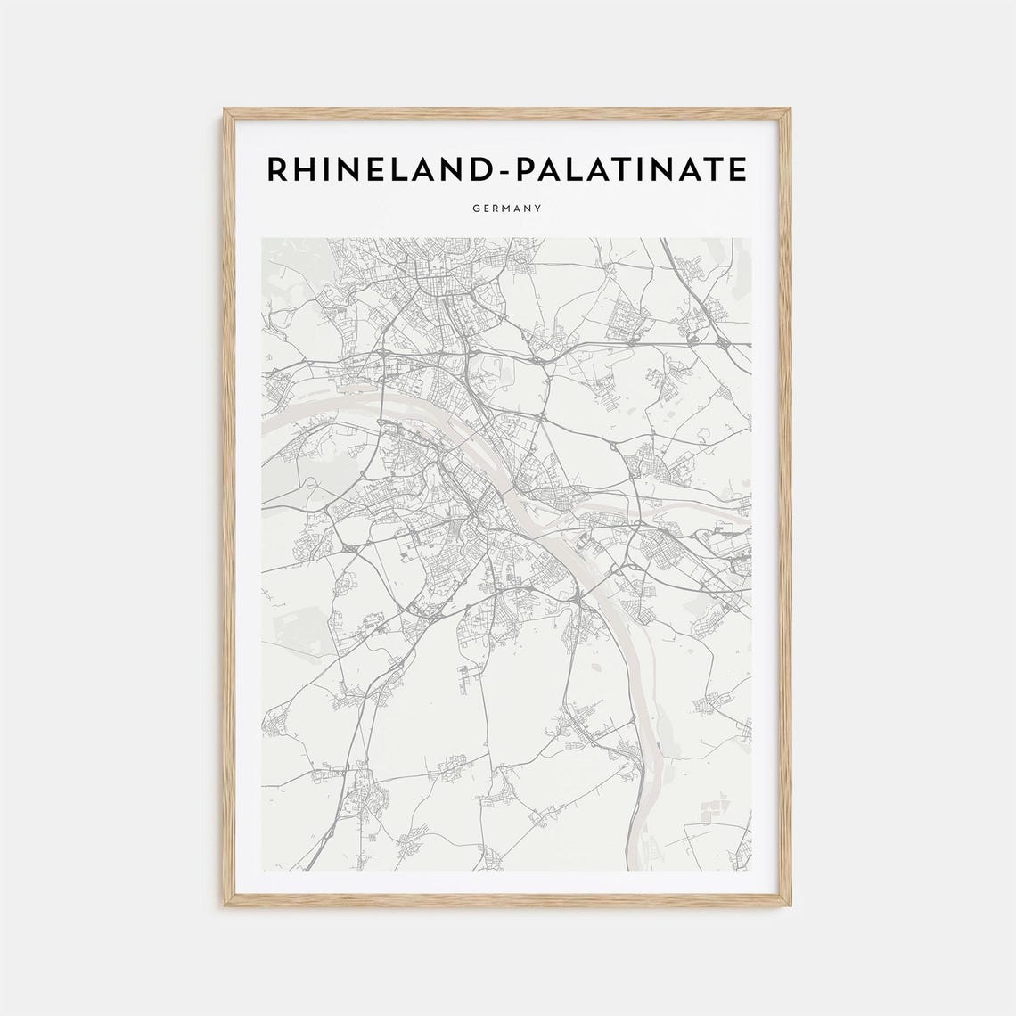 Rhineland-Palatinate Germany Minimalist Map Modern Decor Poster