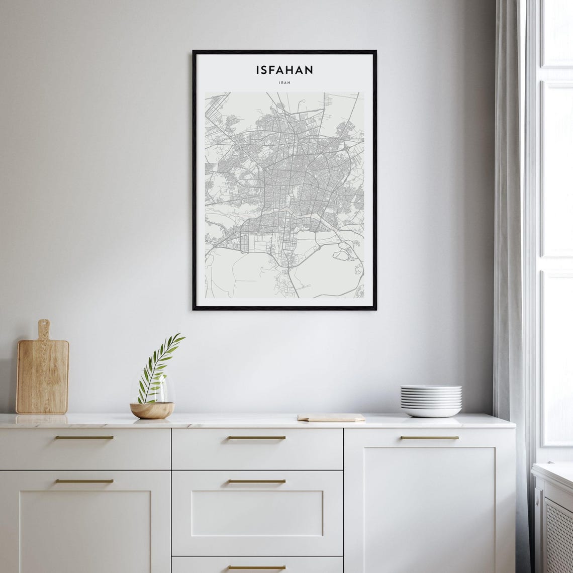 Isfahan Iran Minimalist City Street Map Poster Modern Wall Decor - Image 2