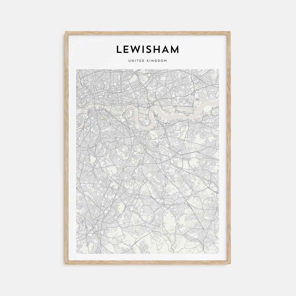 Lewisham United Kingdom Minimalist London City Street Map Poster