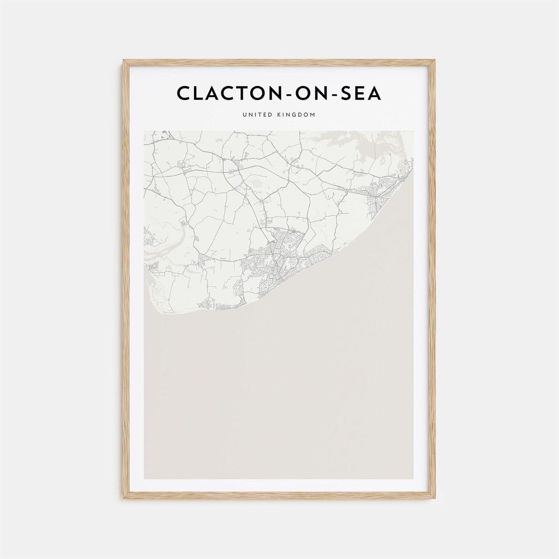 Clacton On Sea England Coastal Map Minimalist Travel Art Poster
