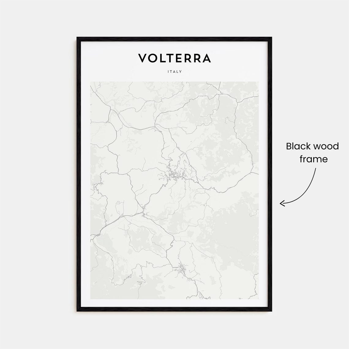 Volterra Italy Charming Minimalist Town Street Map Art Poster - Image 3