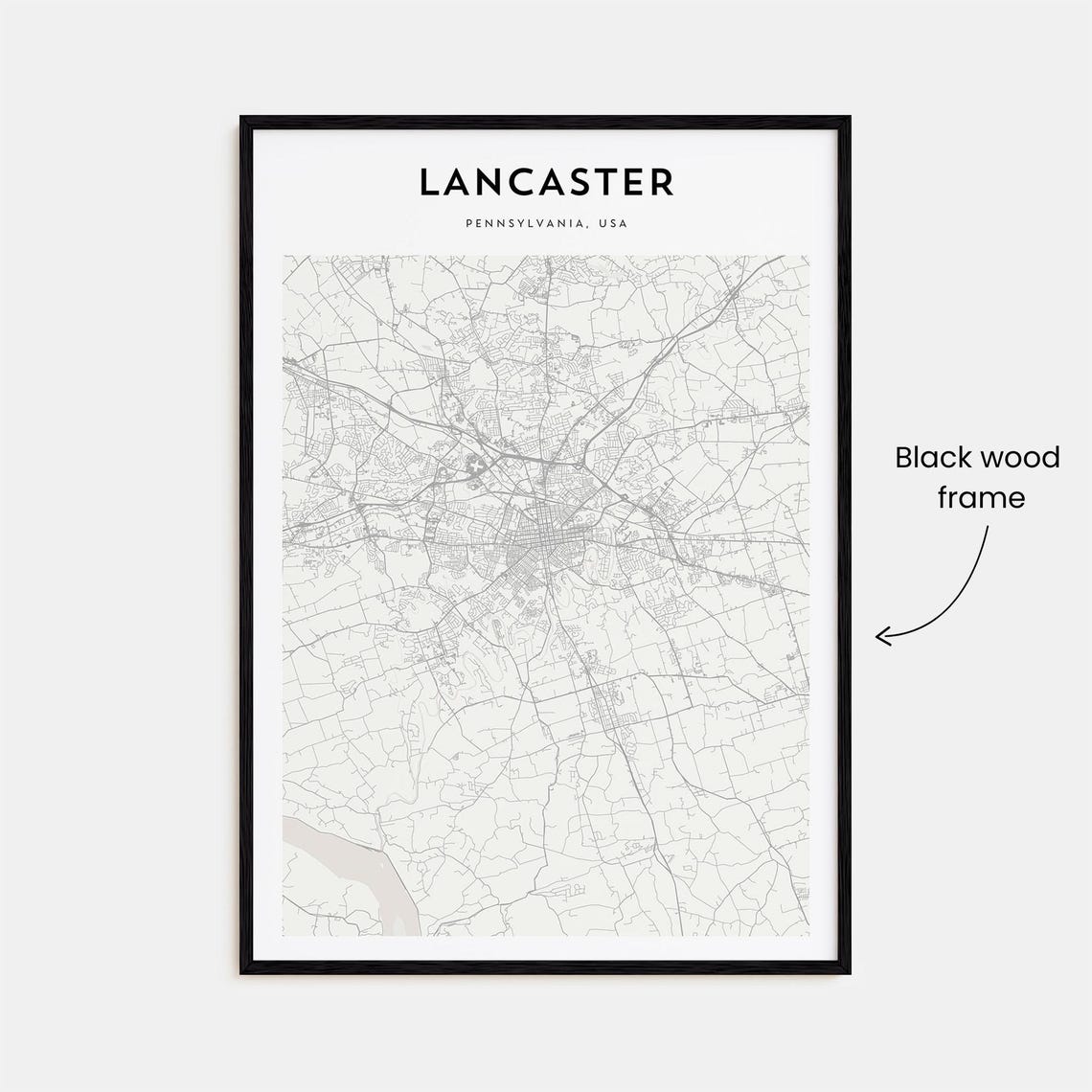Lancaster Pennsylvania Amish Country Minimalist City Map Poster - Image 3