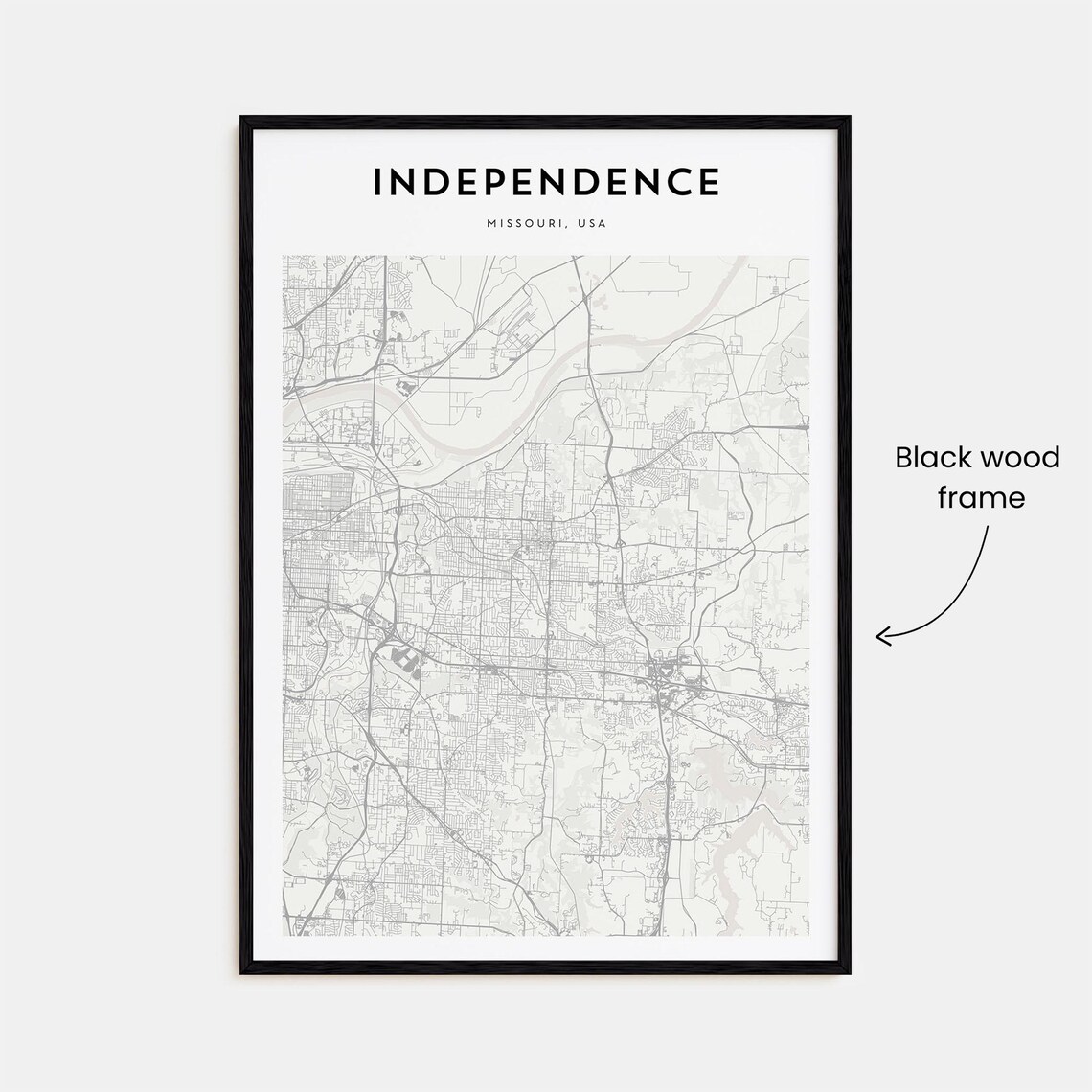 Independence Missouri USA Minimalist City Street Map Art Print - Image 3