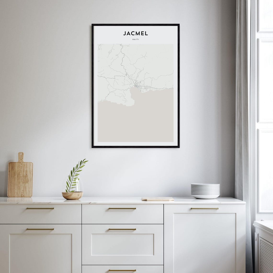 Jacmel Haiti Caribbean Minimalist Coastal City Map Line Art Print - Image 2