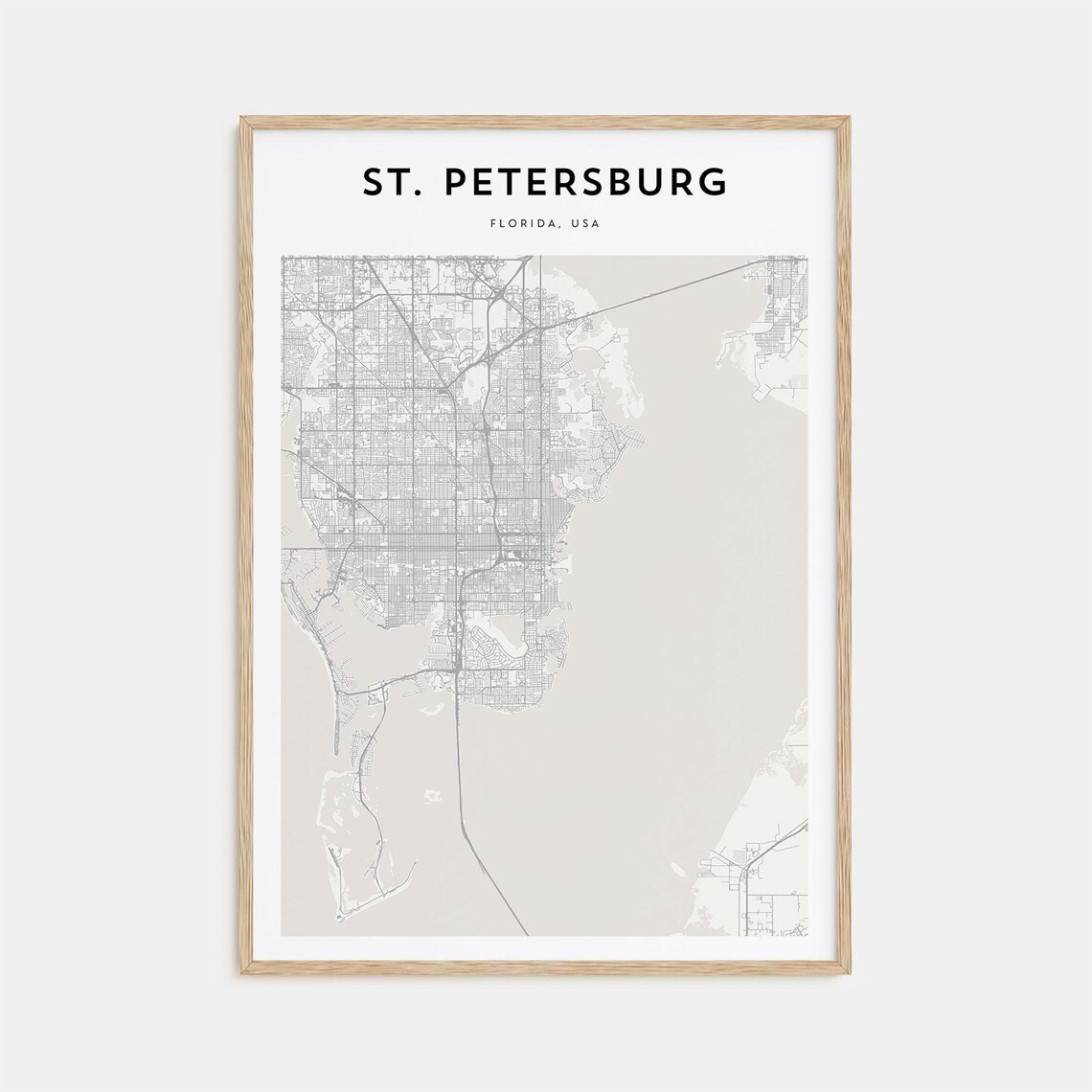 St Petersburg Map Poster Florida St Petersburg Map Print St Petersburg Personalized Map Art St Petersburg Wall Art Travel Poster