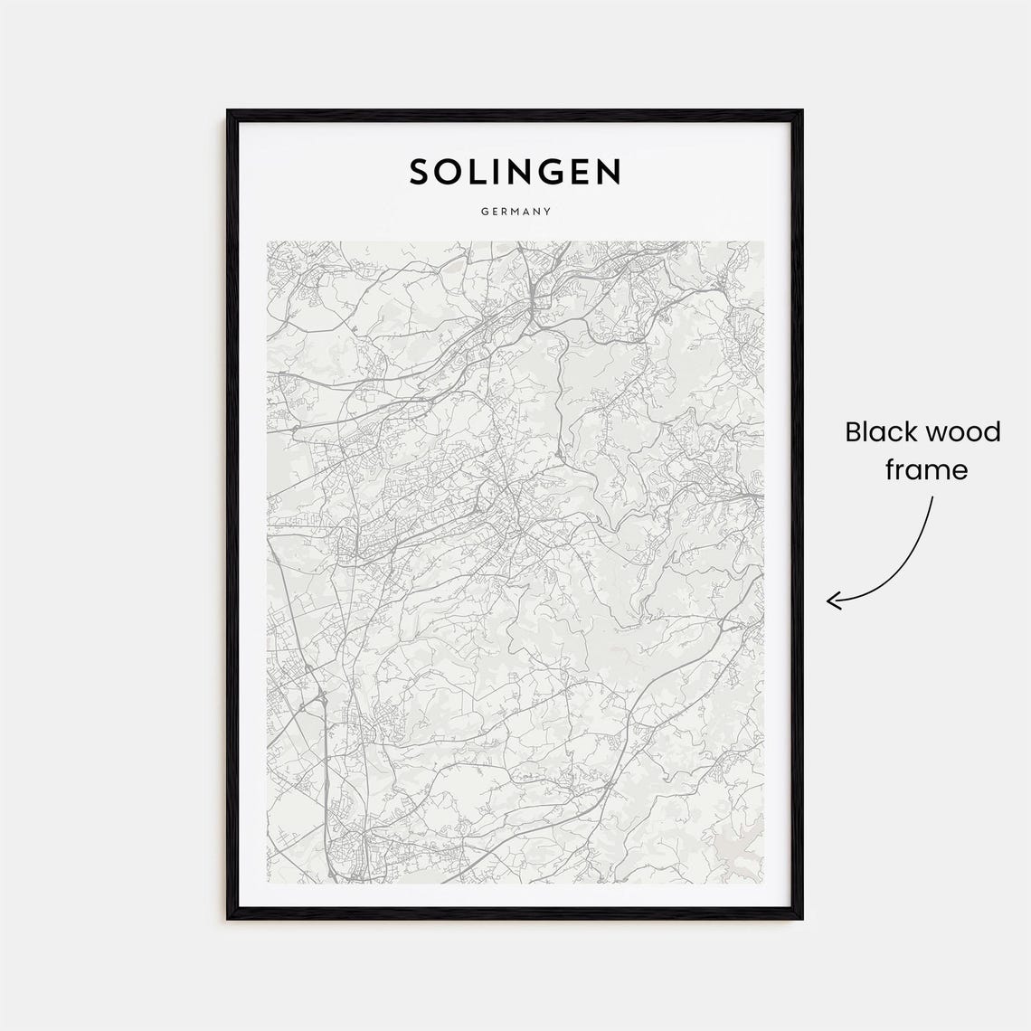 Solingen Germany City Street Map Scandinavian Minimalist Poster - Image 3