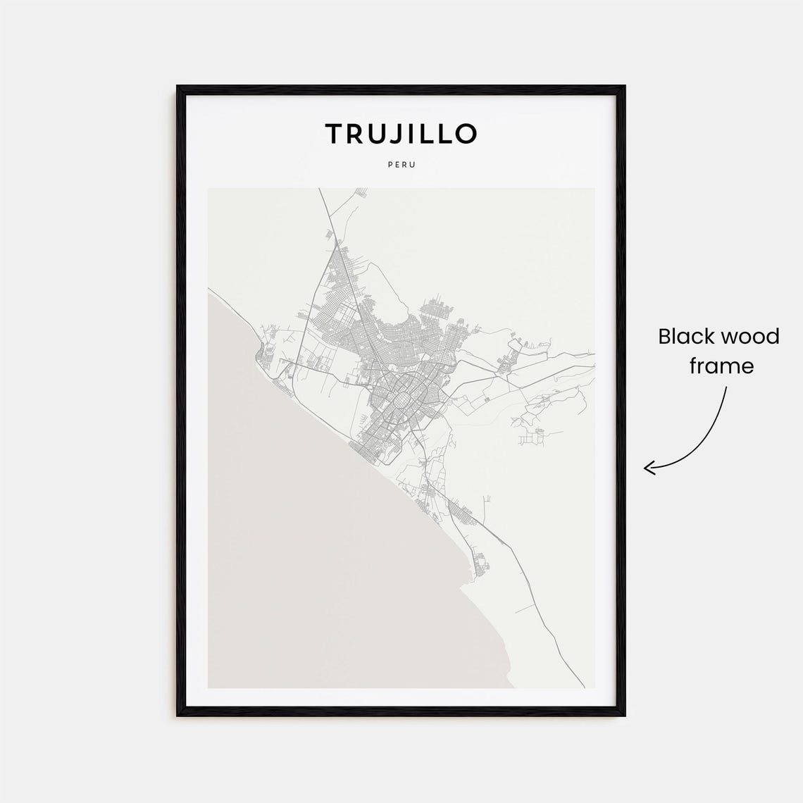 Trujillo Peru Elegant Minimalist City Street Map Travel Poster - Image 3