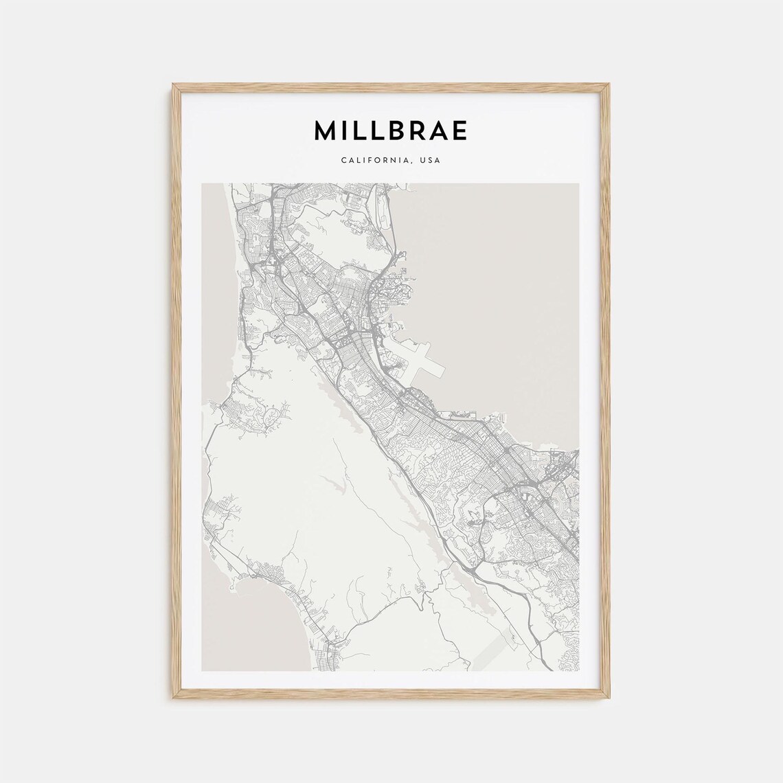 Millbrae Personalized Map Art, California USA
