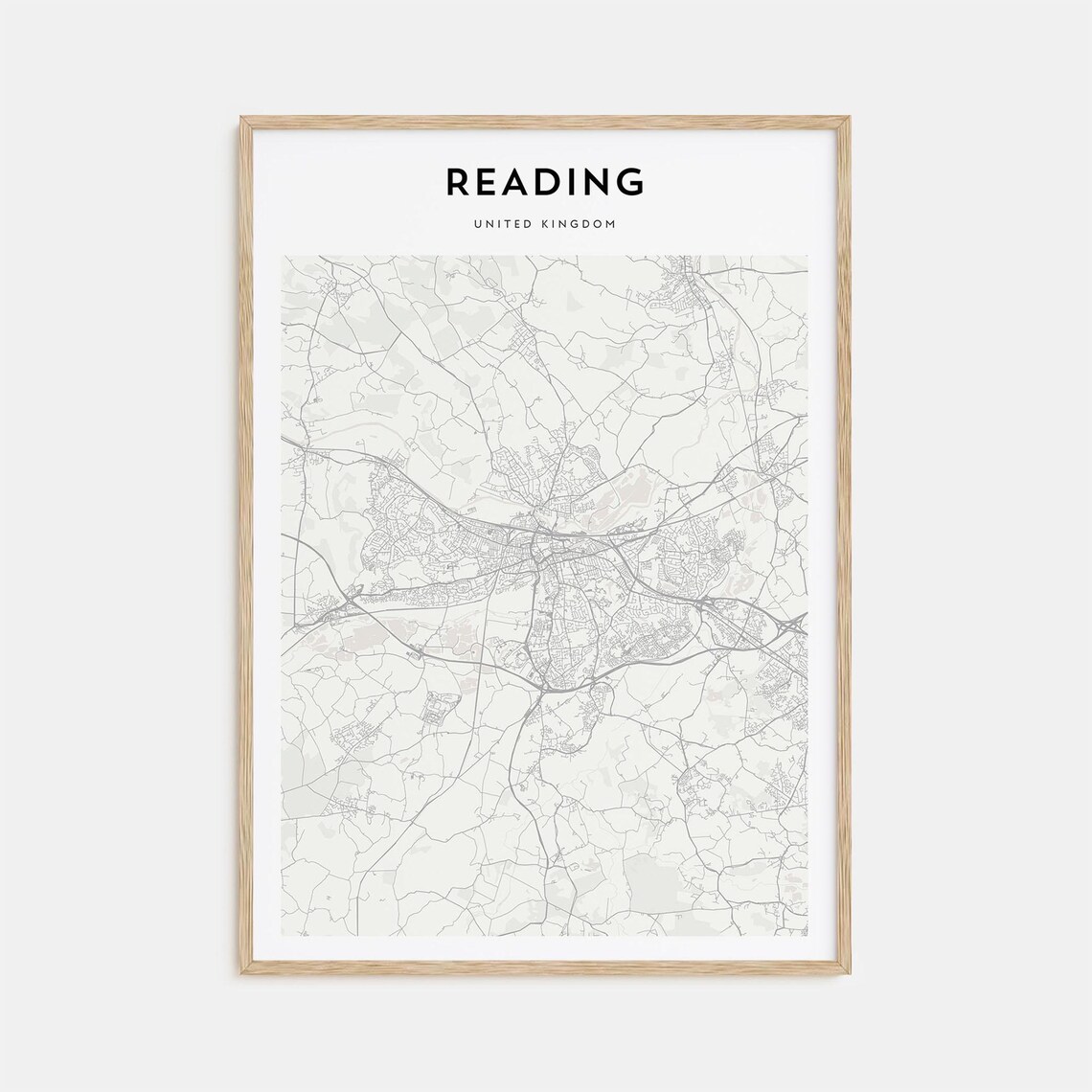 Reading United Kingdom Modern Minimalist City Map Travel Poster