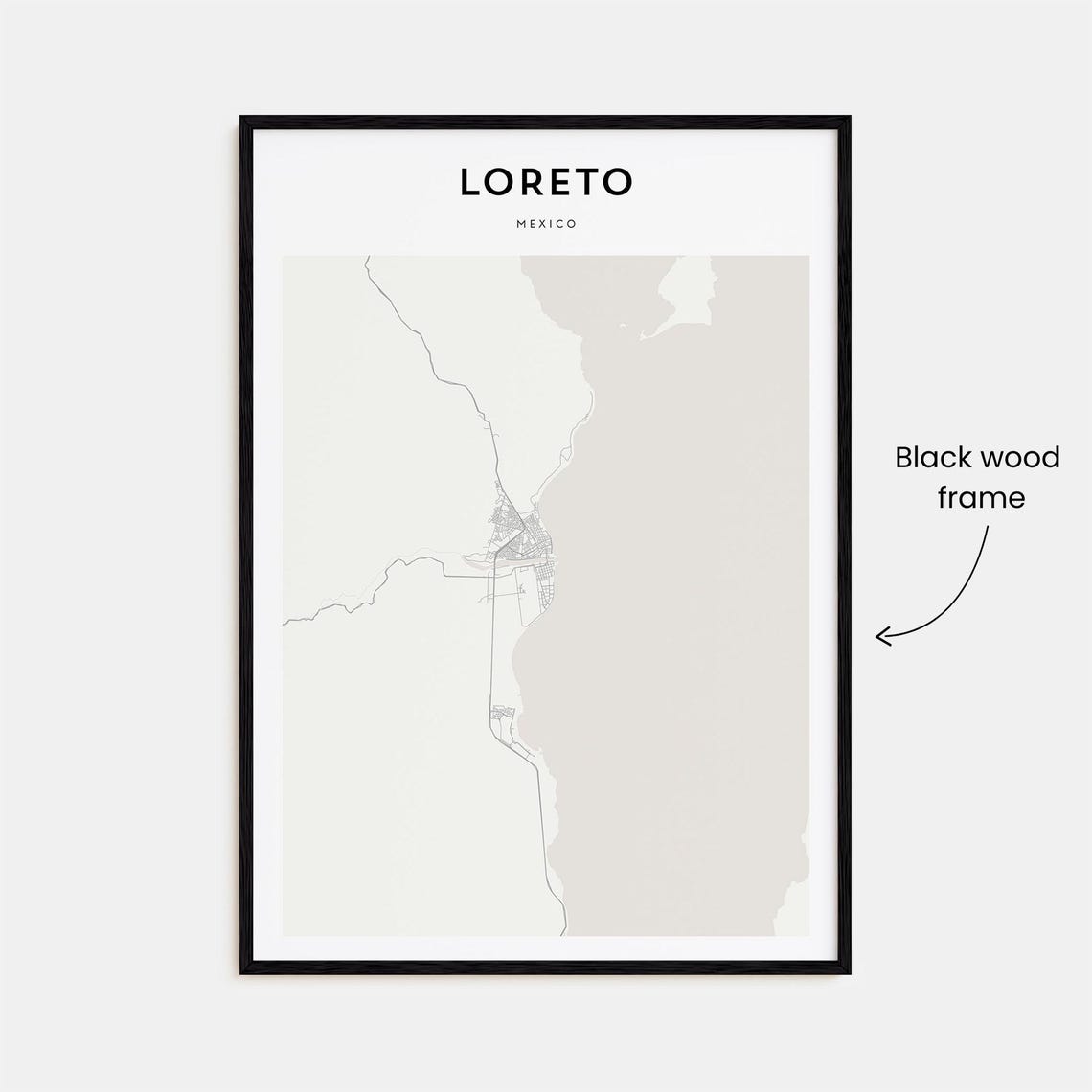 Loreto Mexico Minimalist Street Map Poster For Modern Travel Decor - Image 3