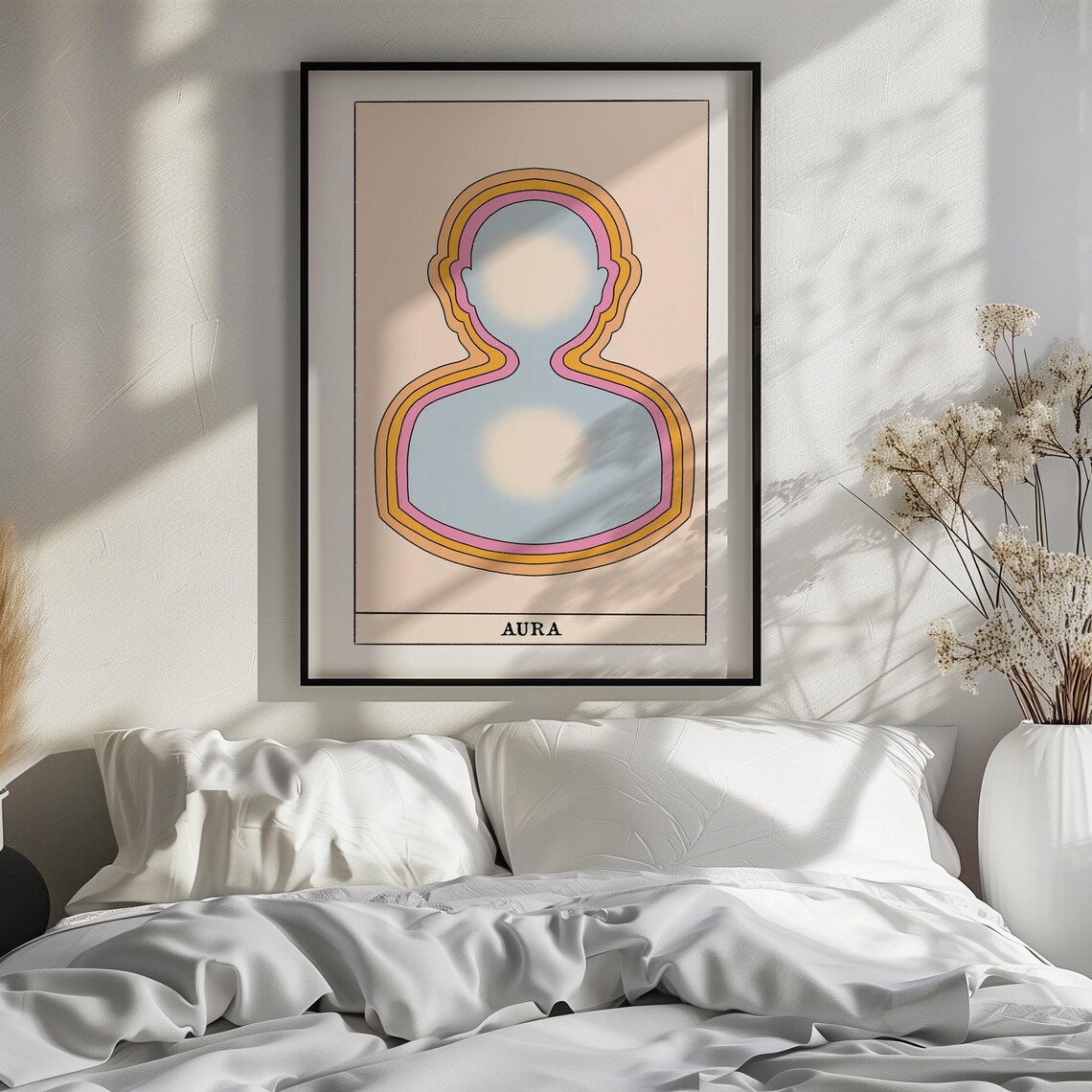 Aura Tarot Card Art with Layered Rainbow Energy Silhouette Poster - Image 2