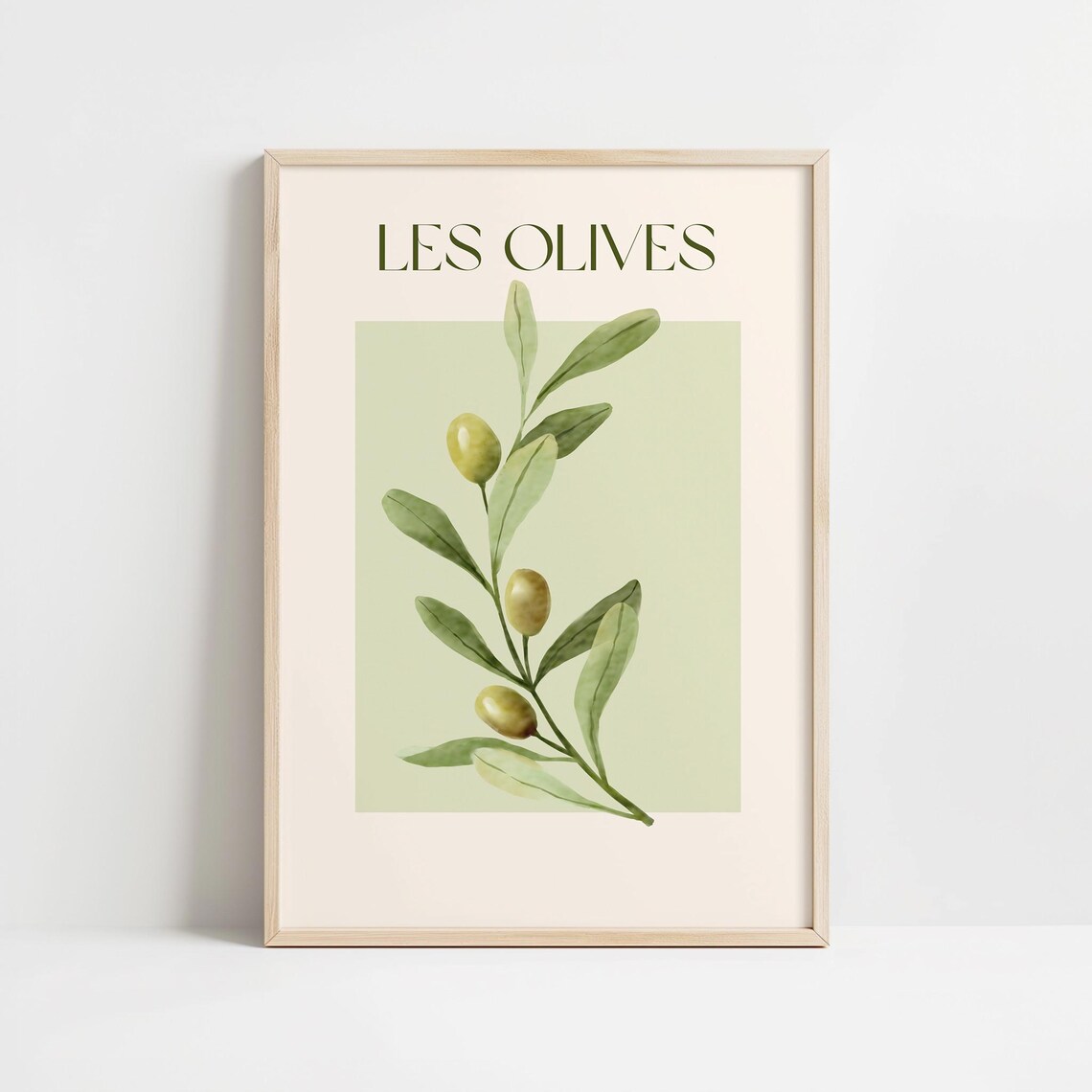 Olives Illustration Art Print, Botanical Kitchen Decor