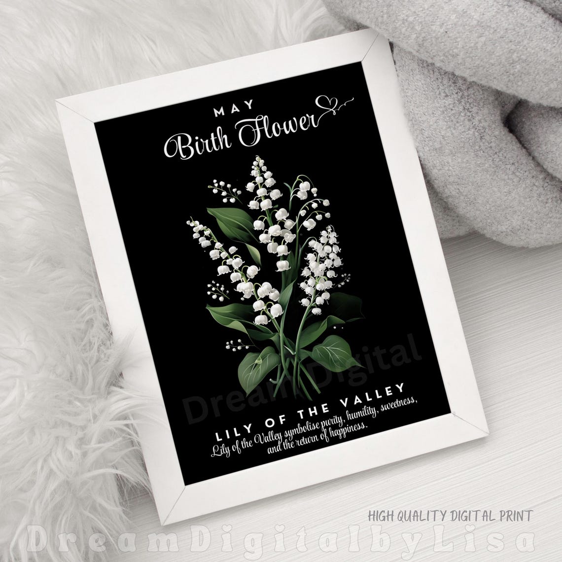 Birth Flower Month May Print Lily Of The Valley Illustration Birth Flower Family Print Birth Flower Gift Floral Art Print - Image 2